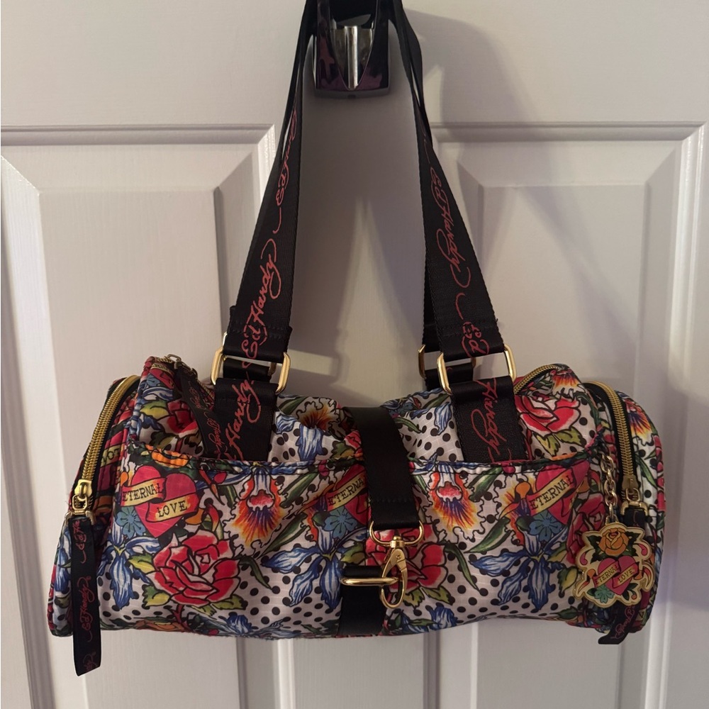 Ed Hardy Floral Print Women's Bag - Multicolor Duffle